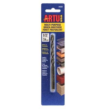 Artu Hammer Drill Bit, Round, 9/32 x 2-5/8 in 01032